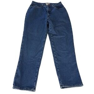 L.L.Bean Relaxed Fit Flannel Lined Denim Jeans Women's 14M/T Blue Cotton